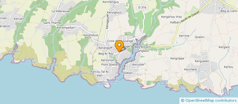 localisation de l'entreprise MADAME VERONIQUE GUGGER  CLOHARS-CARNOET