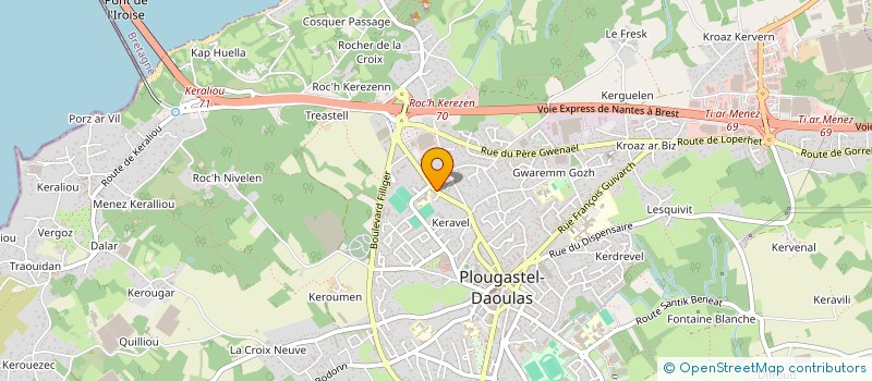 localisation de l'entreprise MADAME VERONIQUE L'AOT  PLOUGASTEL-DAOULAS