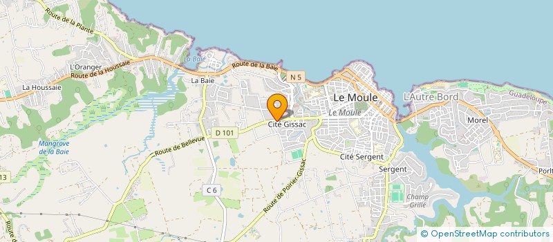 localisation de l'entreprise MADAME VERONIQUE LABALLE à LE MOULE