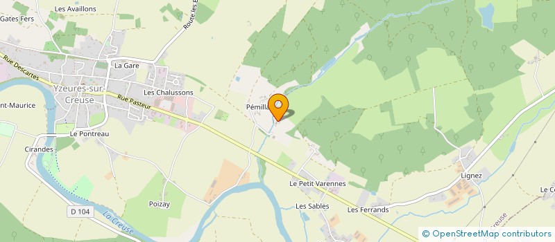 localisation de l'entreprise MADAME VERONIQUE MARCHAND  YZEURES-SUR-CREUSE