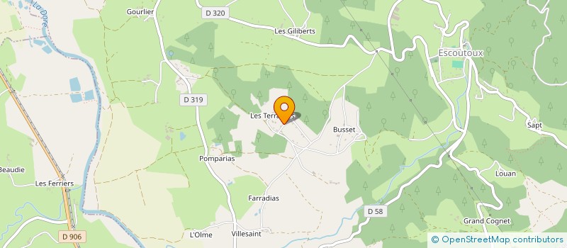 localisation de l'entreprise MADAME VERONIQUE OLIVIER  ESCOUTOUX