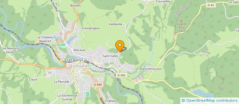 localisation de l'entreprise MADAME VERONIQUE PORTEFAIX  EYMOUTIERS