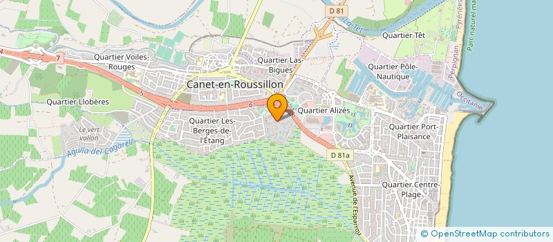 localisation de l'entreprise MADAME VERONIQUE ROCA à CANET-EN-ROUSSILLON
