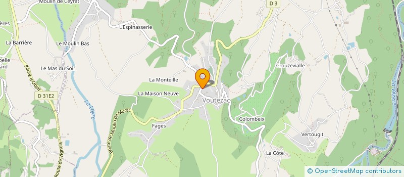 localisation de l'entreprise MADAME VERONIQUE RODRIGUES DA CUNHA  VOUTEZAC