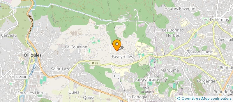 localisation de l'entreprise MADAME VERONIQUE ROUGE  OLLIOULES