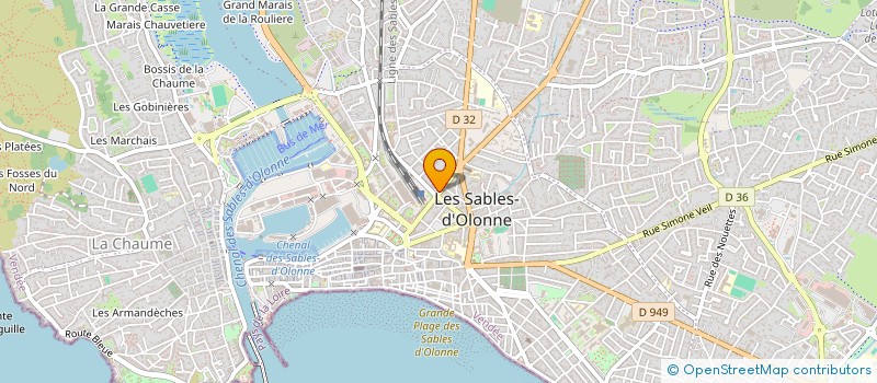 localisation de l'entreprise MADAME VERONIQUE SIMONNEAU à LES SABLES D'OLONNE