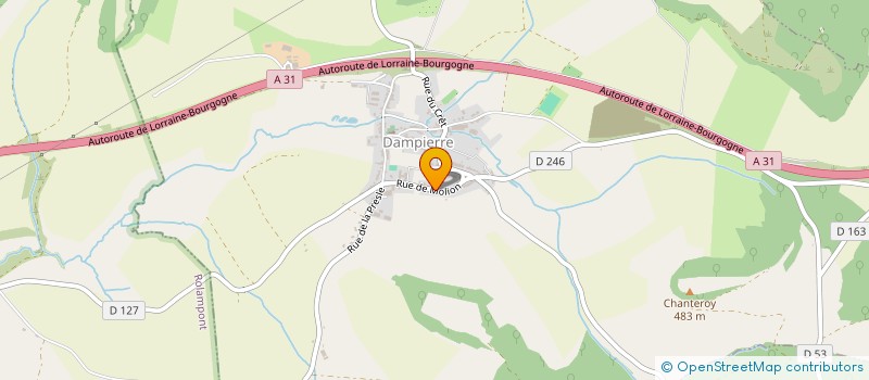 localisation de l'entreprise MADAME VERONIQUE SIMONNET à DAMPIERRE