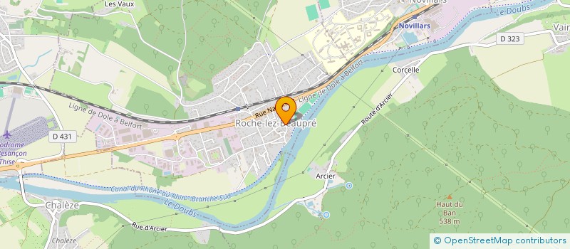 localisation de l'entreprise MADAME VERONIQUE STEINER  ROCHE-LEZ-BEAUPRE