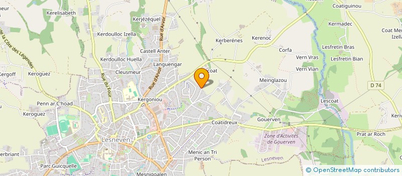 localisation de l'entreprise MADAME VIRGINIE BARS  LESNEVEN