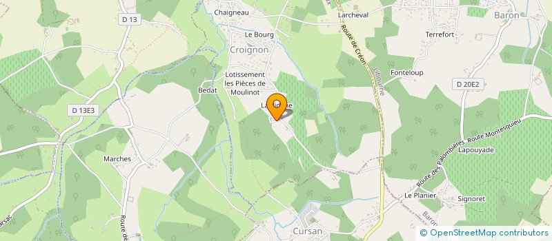 localisation de l'entreprise MADAME VIRGINIE BODINIER  CROIGNON