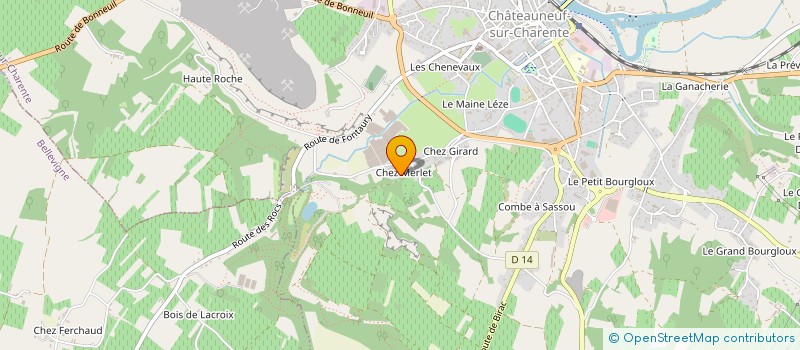 localisation de l'entreprise MADAME VIRGINIE CHAPUISAT  CHATEAUNEUF-SUR-CHARENTE