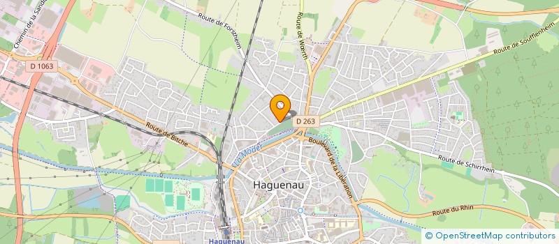 localisation de l'entreprise MADAME VIRGINIE DUFRASNE  HAGUENAU