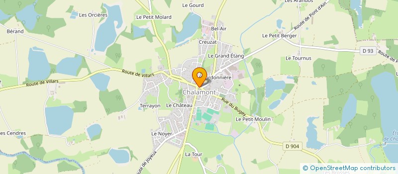 localisation de l'entreprise MADAME VIRGINIE GUILLOT à CHALAMONT
