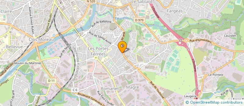 localisation de l'entreprise MADAME VIRGINIE HEBRAS à LIMOGES