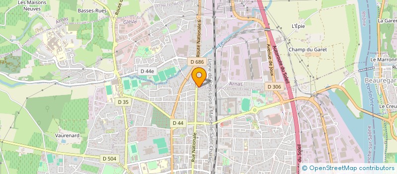 localisation de l'entreprise MADAME VIRGINIE HOAREAU  VILLEFRANCHE-SUR-SAONE