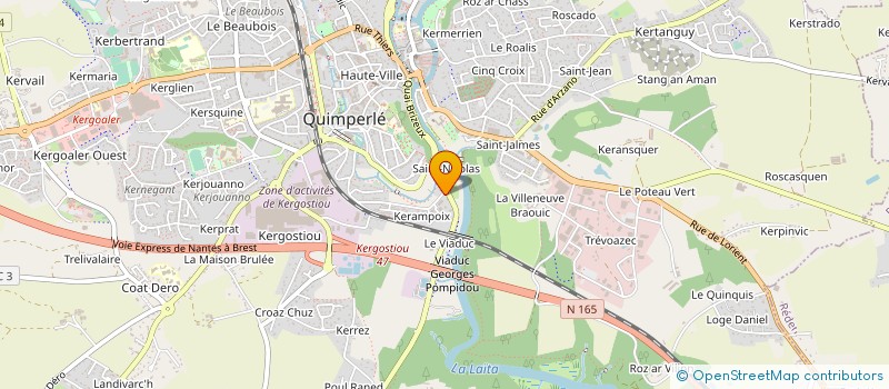 localisation de l'entreprise MADAME VIRGINIE JEANCLER COURTOT  QUIMPERLE