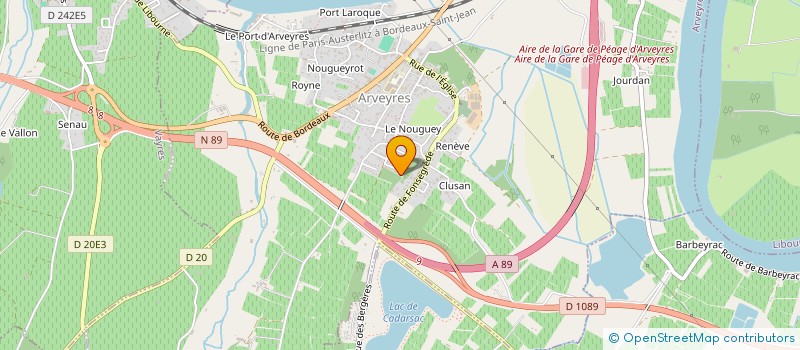 localisation de l'entreprise MADAME VIRGINIE LAFON  ARVEYRES