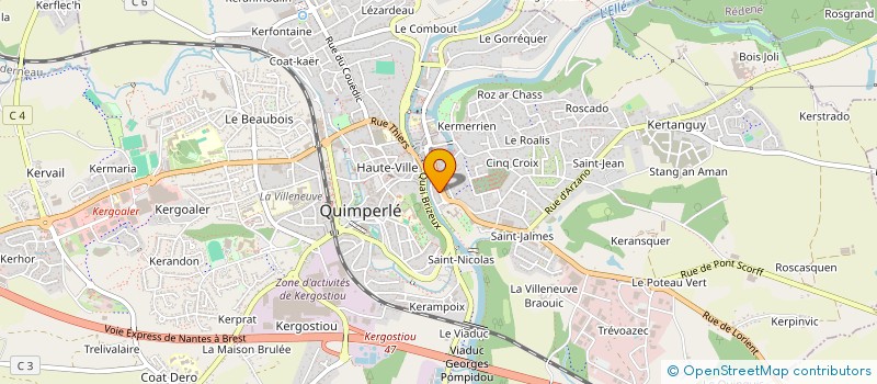 localisation de l'entreprise MADAME VIRGINIE MARX  QUIMPERLE