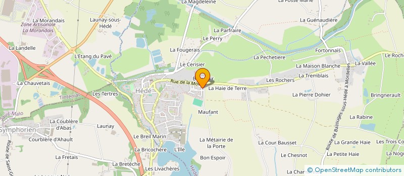 localisation de l'entreprise MADAME VIRGINIE OLIVIER  HEDE-BAZOUGES