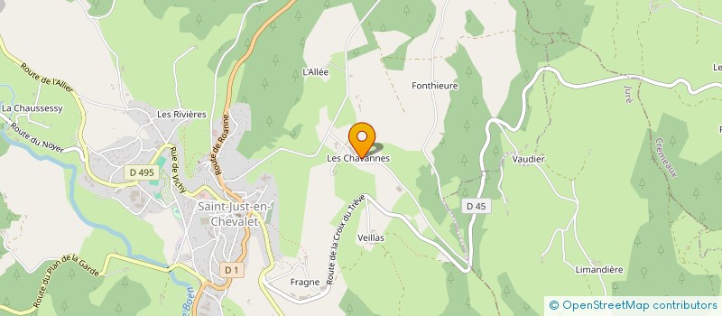 localisation de l'entreprise MADAME VIRGINIE POMMERETTE  SAINT-JUST-EN-CHEVALET