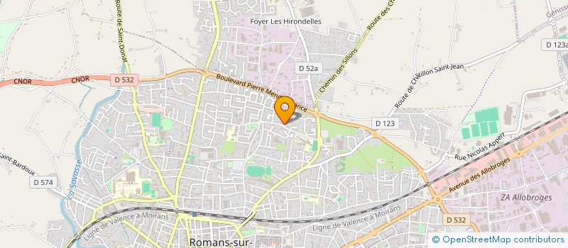 localisation de l'entreprise MADAME VIRGINIE SANCHEZ  ROMANS-SUR-ISERE