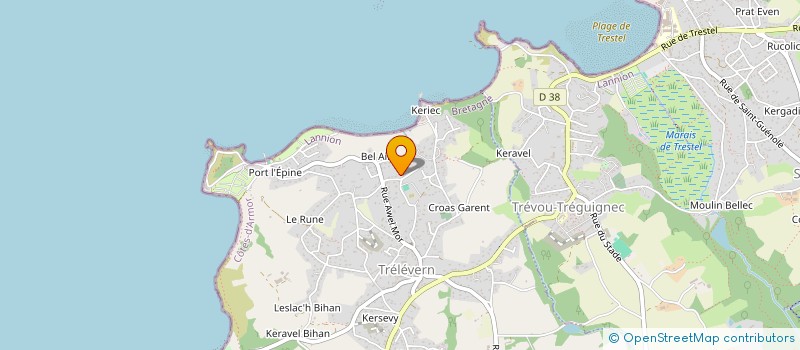 localisation de l'entreprise MADAME VIRGINIE TANGUY  TRELEVERN