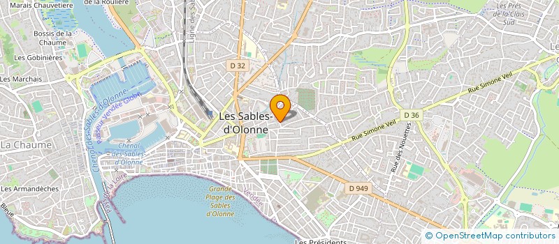 localisation de l'entreprise MADAME VIRGINIE VAREILLAUD  LES SABLES D'OLONNE