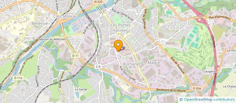 localisation de l'entreprise MADAME VIRGINIE VIEU à LIMOGES