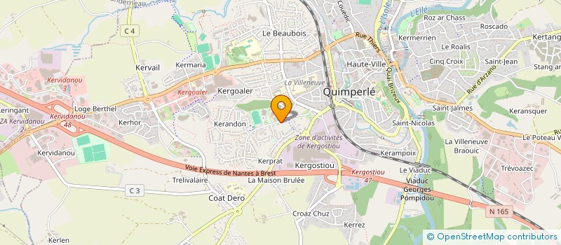 localisation de l'entreprise MADAME VIVIANE HEMONO  QUIMPERLE