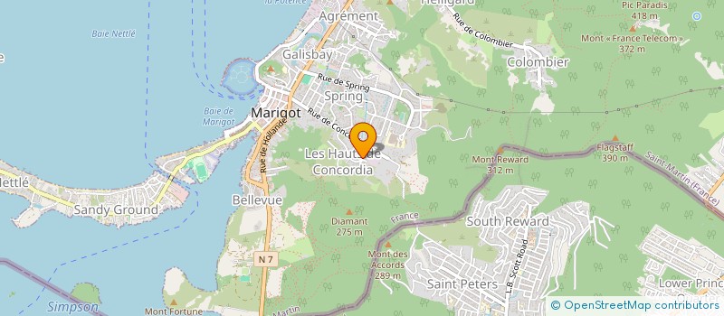 localisation de l'entreprise MADAME XAMYRA BALY  SAINT-MARTIN