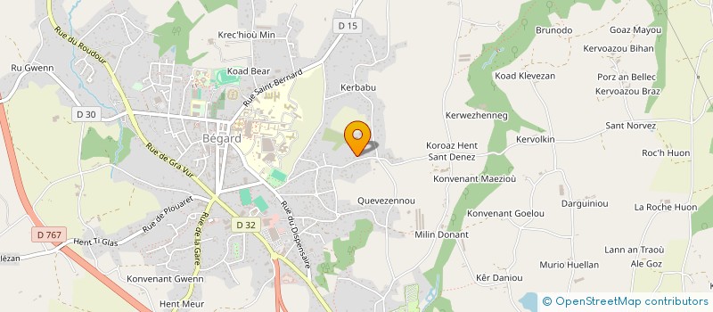 localisation de l'entreprise MADAME YOLAINE HUONNIC  BEGARD