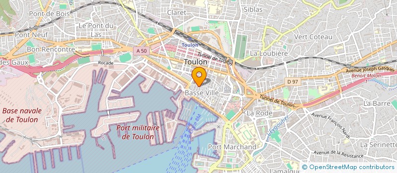 localisation de l'entreprise MADAME YOLANDE DESCOLLONGE à TOULON