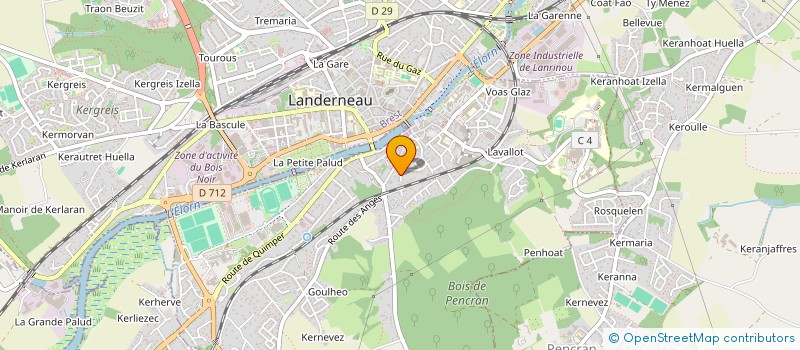 localisation de l'entreprise MADAME YVETTE HELOU  LANDERNEAU