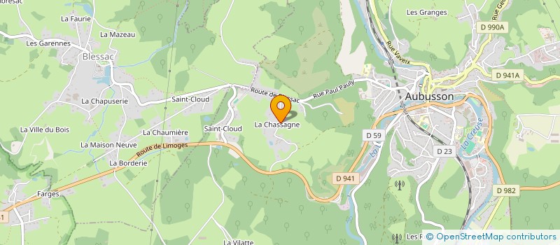 localisation de l'entreprise MADAME YVETTE HENRARD à AUBUSSON
