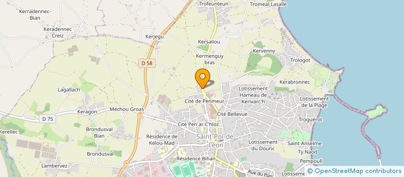 localisation de l'entreprise MADAME YVETTE JACQ  SAINT-POL-DE-LEON