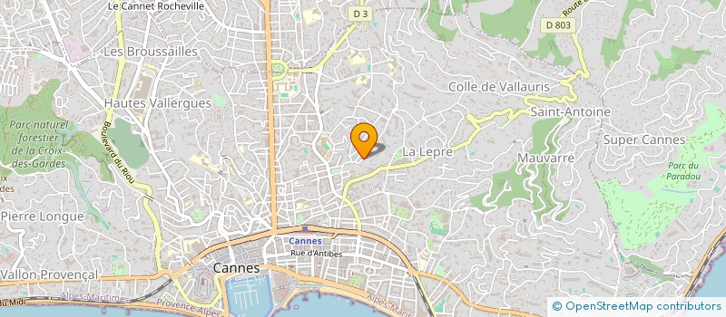 localisation de l'entreprise MADAME YVETTE MOIREAUD à CANNES