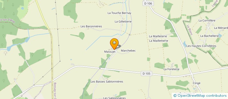 localisation de l'entreprise MADAME YVONNE BUSSEREAU  BOSSAY-SUR-CLAISE