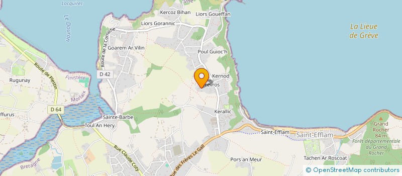 localisation de l'entreprise MADAME YVONNE CAVALEC  PLESTIN-LES-GREVES