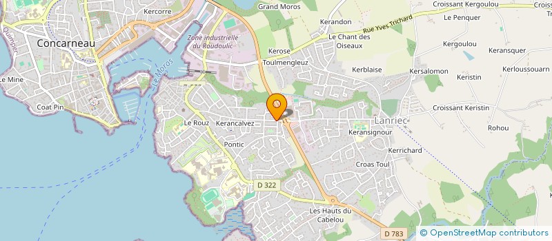 localisation de l'entreprise MADAME YVONNE COSSIN à CONCARNEAU