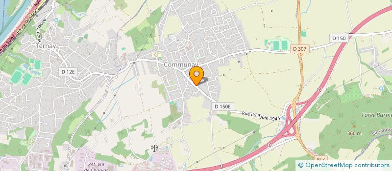 localisation de l'entreprise MADAME YVONNE GERVAIS  COMMUNAY