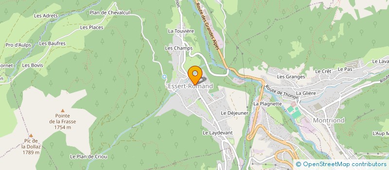 localisation de l'entreprise MADAME YVONNE GREVAT  ESSERT-ROMAND