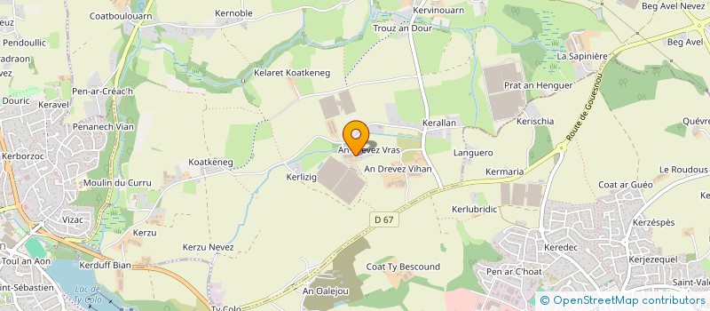 localisation de l'entreprise MADAME YVONNE KERMARREC  MILIZAC-GUIPRONVEL