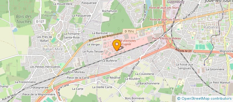 localisation de l'entreprise MAGASIN PROFESSIONNEL ELECTRICITE INDUST  JOUE-LES-TOURS