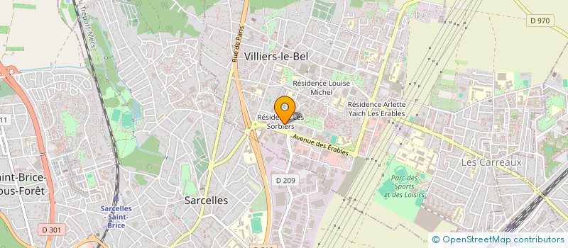 localisation de l'entreprise MAINTENANCE BATIMENT ET ETUDES  VILLIERS-LE-BEL