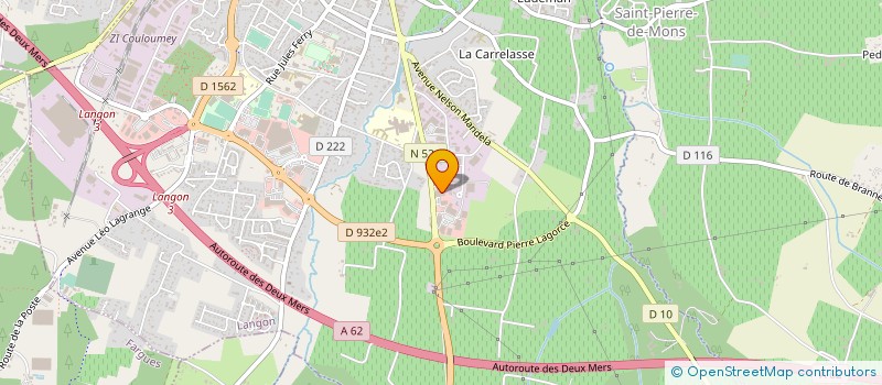 localisation de l'entreprise MAINTENANCE CHAUFFAGE - CLIMATISATION - SANITAIRE ET TRAVAUX à LANGON