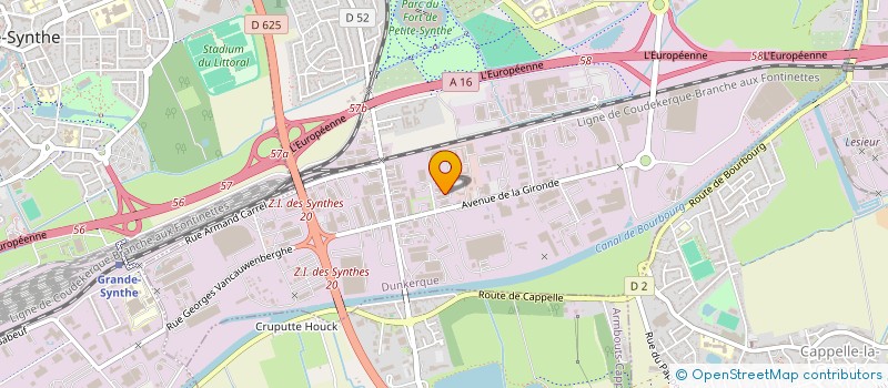 localisation de l'entreprise MAINTENANCE INDUSTRIELLE ET PORTUAIRE ABREVIATION M.I.P à DUNKERQUE