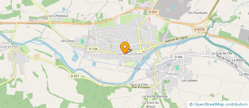 localisation de l'entreprise MAINTIEN DOMICIL MIEUX VIVRE ST GAULTIER à SAINT-GAULTIER
