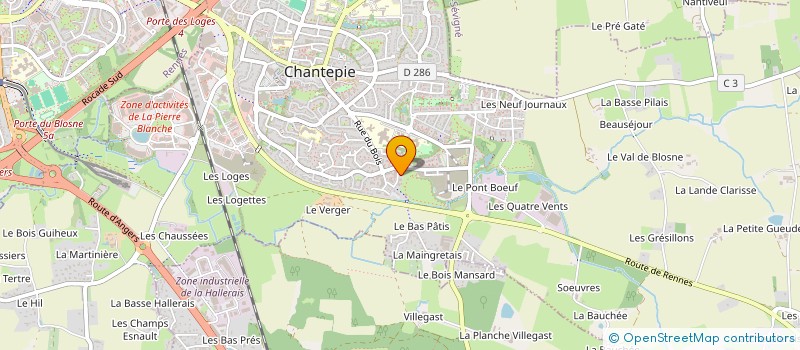 localisation de l'entreprise MAISON 21 - TRANSPORTS  CHANTEPIE