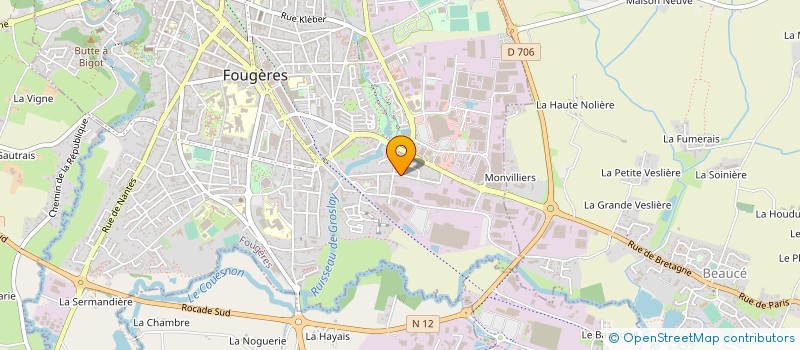 localisation de l'entreprise MAISON ACCUEIL ANIMAT GENS ECARTELEE  FOUGERES