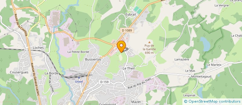 localisation de l'entreprise MAISON CHEVALIER ET COMPAGNIE à USSEL